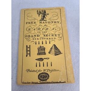 Antique RARE Free Masonry For The Ladies Or The Secret Discovered 1791